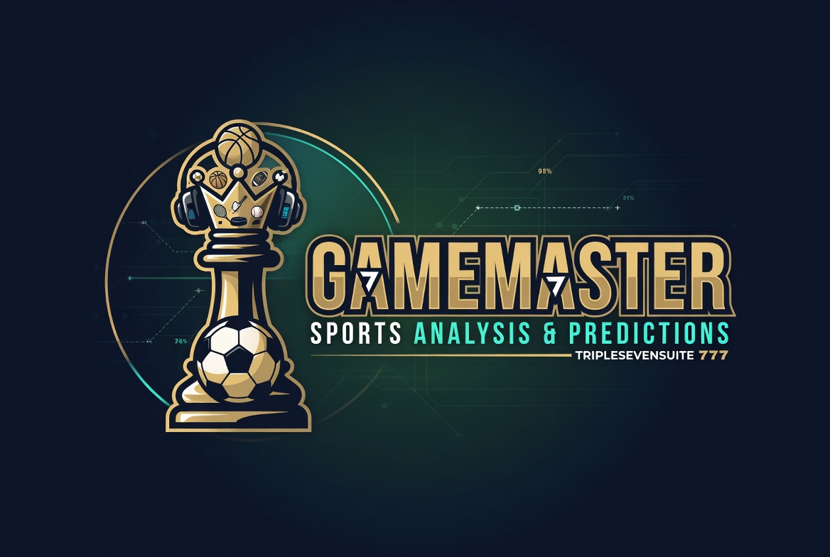 GameMaster sports analysis and predictions product artwork with a chess-piece mascot and sports icons.